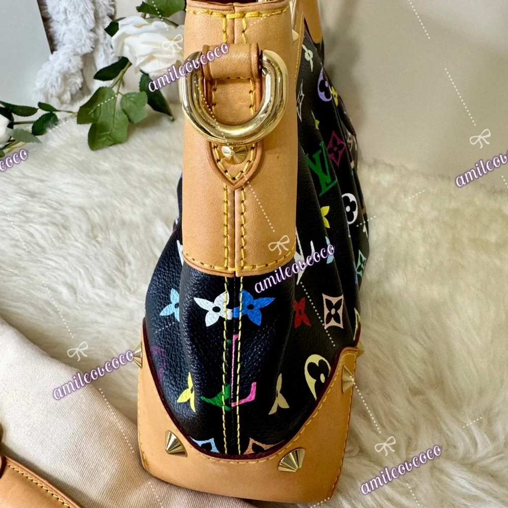 Louis Vuitton Judy MM Handbag Monogram Multicolor Leather Noir Black - Picture 4 of 16